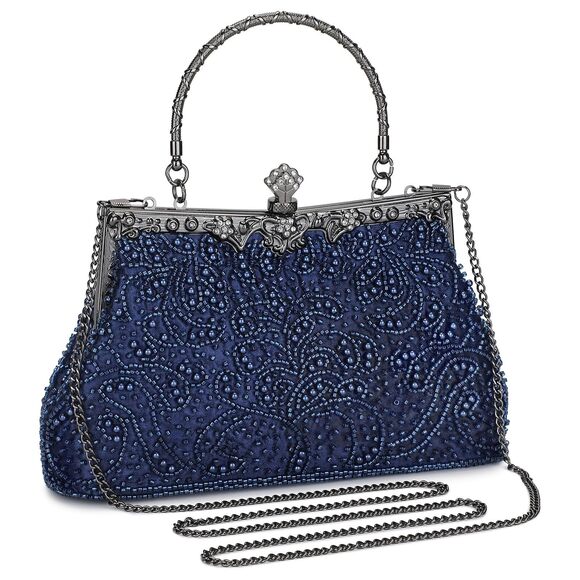 Handbags - 3898 1920s Vintage Beaded Clutch Evening Bags Formal Bridal Wedding Clutch